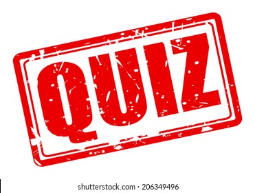 QUIZ red stamp text on white