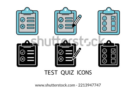 Quiz related vector icon set. Survey Questionnaire Icon Set