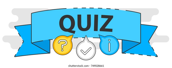 Quiz ribbon line concept. Vector illustration. Element template for design.