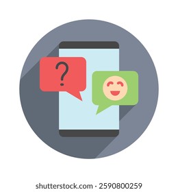Quiz rounded color, mini illustration icon. use for modern concept, print, UI, UX kit, web and app development. Vector EPS 10, related to entertainment, festival, funfair and hobbies.
