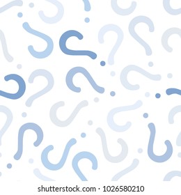 Quiz seamless pattern. Question marks, doubt, faq background. Simple endless repeating motif. Vector illustration.