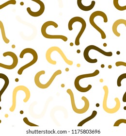 Quiz seamless pattern. Question marks, doubt, faq background. Simple endless repeating motif. Poll, survey, interrogation, query background. Template for opinion poll, public pollVector illustration.