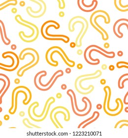 Quiz seamless pattern. Question marks, doubt, faq background. Simple endless repeating motif. Poll, survey, interrogation, query background. Template for opinion poll, public pollVector illustration.