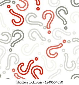 Quiz seamless pattern. Question marks, doubt, faq background. Simple endless repeating motif. Poll, survey, interrogation, query background. Template for opinion poll, public pollVector illustration.