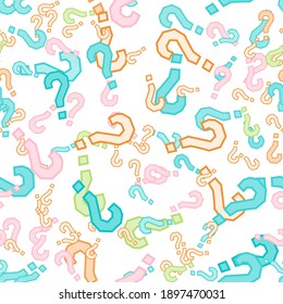 Quiz seamless pattern. Question marks, doubt, faq