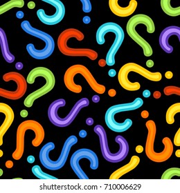 Quiz seamless pattern. Question marks background. Online quiz endless repeating pattern. Vector illustration.