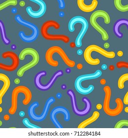 Quiz seamless pattern. Question marks background. Online quiz endless repeating pattern. Vector illustration.