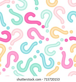 Quiz seamless pattern. Question marks background. Online quiz endless repeating pattern. Vector illustration.
