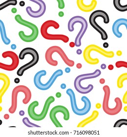 Quiz seamless pattern. Question marks background. Online quiz endless repeating pattern. Vector illustration.
