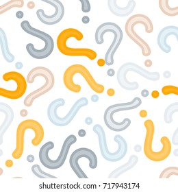 Quiz seamless pattern. Question marks background. Online quiz endless repeating pattern. Vector illustration.