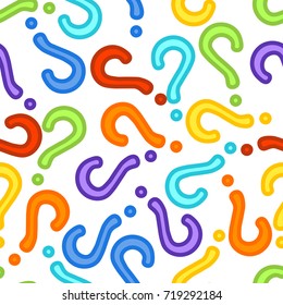 Quiz seamless pattern. Question marks background. Online quiz endless repeating pattern. Vector illustration.