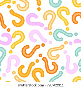 Quiz seamless pattern. Question marks background. Online quiz endless repeating pattern. Vector illustration.