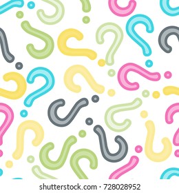 Quiz seamless pattern. Question marks background. Online quiz endless repeating pattern. Vector illustration.