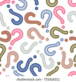 Quiz seamless pattern. Question marks background. Online quiz endless repeating pattern. Vector illustration.