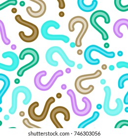 Quiz seamless pattern. Question marks background. Online quiz endless repeating pattern. Vector illustration.