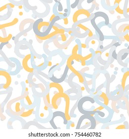 Quiz seamless pattern. Question marks, doubt, faq background. Simple endless repeating motif. Vector illustration.