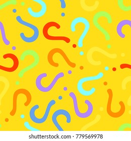 Quiz seamless pattern. Question marks, doubt, faq background. Simple endless repeating motif. Vector illustration.