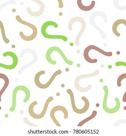 Quiz seamless pattern. Question marks, doubt, faq background. Simple endless repeating motif. Vector illustration.