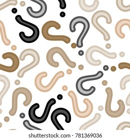 Quiz seamless pattern. Question marks background. Online quiz endless repeating pattern. Vector illustration.