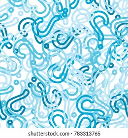 Quiz seamless pattern. Question marks background. Online quiz endless repeating pattern. Vector illustration.