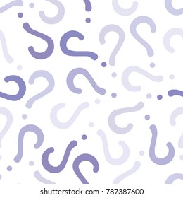 Quiz seamless pattern. Question marks, doubt, faq background. Simple endless repeating motif. Vector illustration.