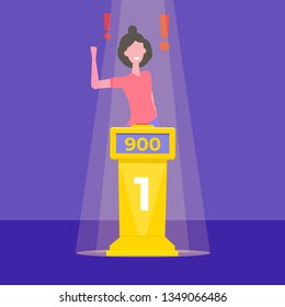 Quiz show concept flat style.  Tv competition. Vector illustration.