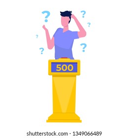 Quiz show concept flat style.  Tv competition. Vector illustration.