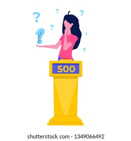 Quiz show concept flat style.  Tv competition. Vector illustration.