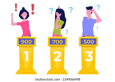 Quiz show concept flat style.  Tv competition. Vector illustration.