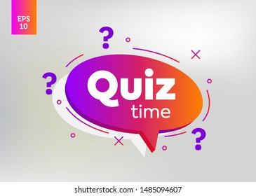 Quiz show question. Exam test education knowledge vector concept. Button icon. Announcement poster. Did you know.