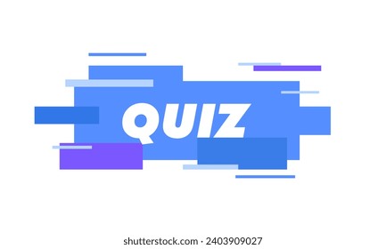 Quiz sign icon. Flat, blue, quiz question board icon. Vector icon