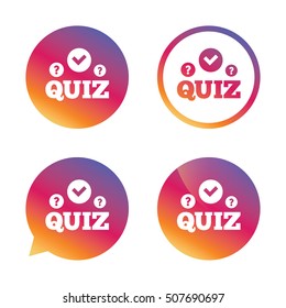 Quiz sign icon. Questions and answers game.