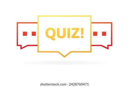 QUIZ speech bubble icon. QUIZ time banner. Flat style. Vector icon