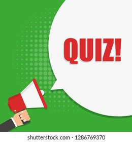 Quiz with speech bubble symbols, concept