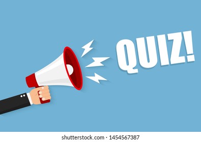 Quiz with speech bubble symbols, concept vector illustration