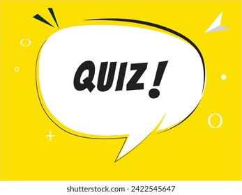 Quiz speech bubble text. Banner and Poster. vector illustration.