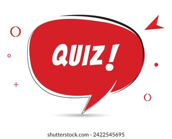 Quiz speech bubble text. Banner and Poster. vector illustration.