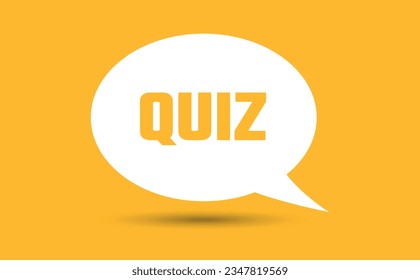 quiz speech bubble vector illustration. Communication speech bubble with quiz text