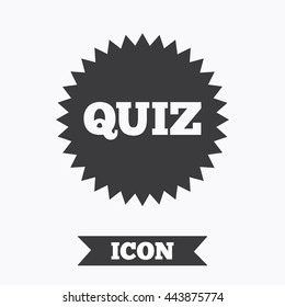 Quiz star sign icon. Questions and answers game symbol. Graphic design element. Flat quiz star symbol on white background. Vector