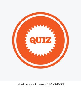 Quiz star sign icon. Questions and answers game symbol. Graphic design element. Flat quiz star symbol on the round button. Vector