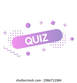 Quiz symbol with geometric shapes on white background. Answer question sign. Examination test. Banner for business, marketing and advertising. Vector