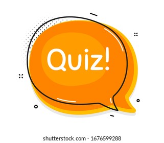 Quiz symbol. Thought chat bubble. Answer question sign. Examination test. Speech bubble with lines. Quiz promotion text. Vector