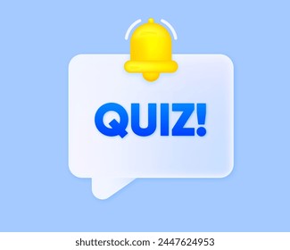 Etiqueta Quiz. Anuncio de burbujas de habla 3d en estilo moderno. Responde a la pregunta. Mensaje de voz de chat de quiz. Ilustración vectorial.