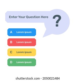 A quiz template flat vector design