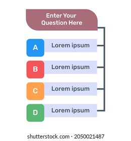 A quiz template flat vector design