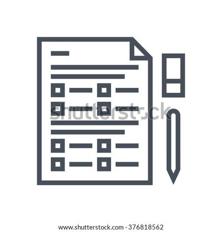 Quiz, test icon suitable for info graphics, websites and print media and  interfaces. Line vector icon.