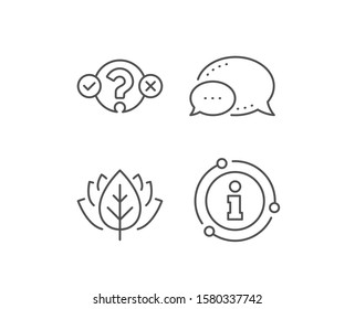 Quiz test line icon. Chat bubble, info sign elements. Select answer sign. Business interview symbol. Linear quiz test outline icon. Information bubble. Vector