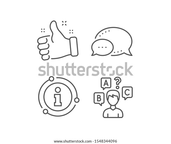 Quiz Test Line Icon Chat Bubble Stock Vector Royalty Free