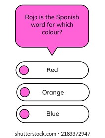 Quiz test lottery millionaire. Vector template. Quiz game test menu template. Speech bubble with question 