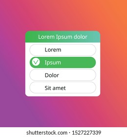 Quiz, test, social media sticker, icon template, social media history design.